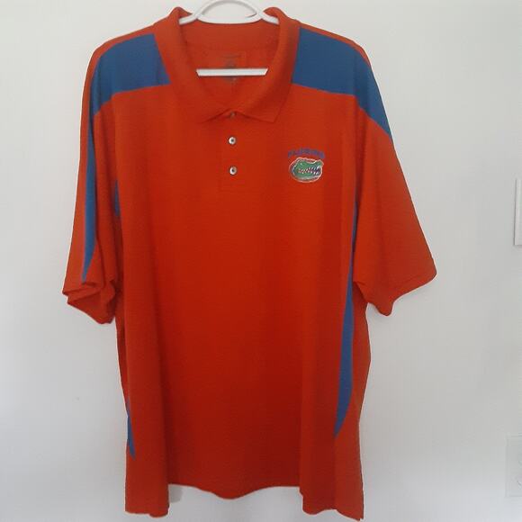 Florida Gators Mens Polo Shirt Size 2XL Orange Pro Edge Short Sleeve Embroidered - Picture 1 of 8